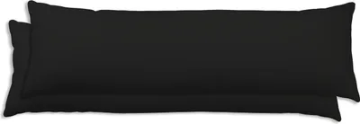 Produktbild von 2er Set Seitenschläferkissen Bezug 40x145 cm schwarz Uni Kissenbezug Baumwolle
