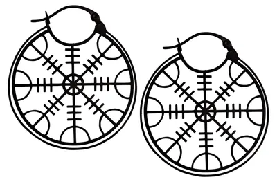 Produktbild von Wildcat Ohrringe - Helm of Awe Hoops - Chirurgenstahl 316L - wasserfest, langlebig, hautverträglich, Schwarz