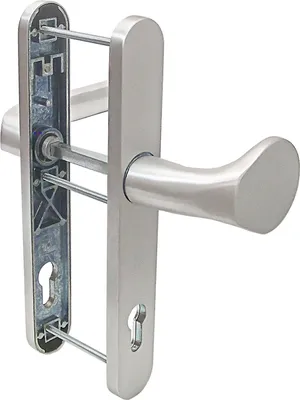 Produktbild von Schmalrahmen Türbeschlag SRG 1680 Alu F1 PZ 92mm Kn/Dr Türklinke Türgriffe