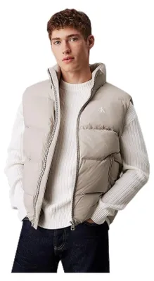 Productafbeelding van Calvin Klein heren vest, Essentials donsvest, gewatteerd vest, flintgrijs (grijs), maat M