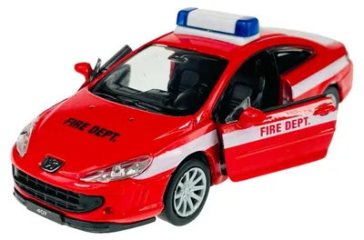 Produktbild von Welly Peugeot 407 Coupe Feuerwehr Rot 1:34 Die Cast Metall Modell im Kasten 42368