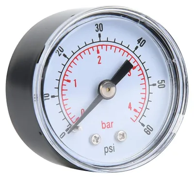 Axiales Manometer 0-4 bar, 1/8" BSPT, Rückanschluss