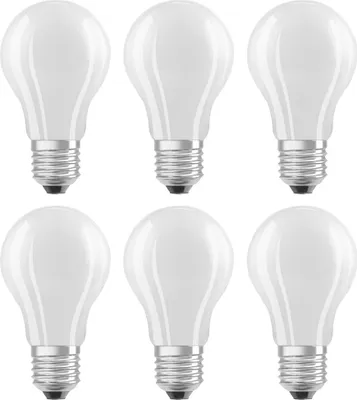 Produktbild von 6 x Osram LED Filament Leuchtmittel Birnenform A60 5W = 40W E27 matt warmweiß 2700K DIMMBAR