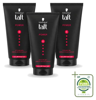 Produktbild von 3 x Taft Power 5 Styling Gel - Starker Halt - 150 ml - Großpackung - 3 Stücke