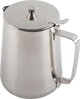 Obrázok produktu pre Nerezový hrnček na kávu s kanvicou na napenenie mlieka a viečkom na latte art (2000 ml)