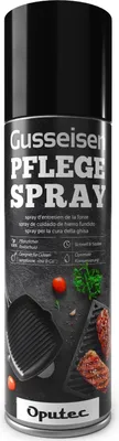 Produktbild von Oputec 500ml Gusseisen-Pflegespray - Ideales Grillzubehör zum Schutz & der Pflege von Gussrosten, Pfannen, Töpfen, Dutch Oven, Grillrosten, Brätern aus Gusseisen - Cast Iron Antihaft-Schutzspray