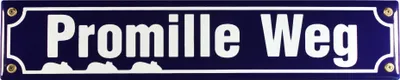 Produktbild von Strassenschild Promille Weg 40x8 cm Email Knipenschild Strassen Schild Emaille