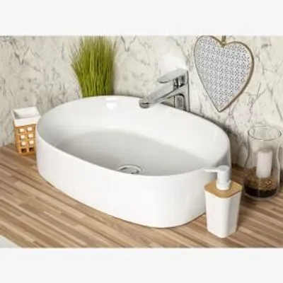 Zdjęcie produktu dla Umywalka nablatowa KERRA KR-918, ceramiczna, biała,  57 cm