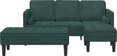 Produktbild von vidaXL Sofa Set mit Kissen 2 pcs Dunkelgrün Polyester