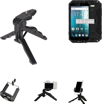 Produktbild von K-S-Trade Stativ Tisch-Ständer Dreibein Handy-Stativ Ständer kompatibel mit Oukitel K10000 MAX Mini-Stativ Smartphone Tripod Handy-Stativ aus