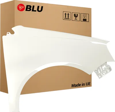 Zdjęcie produktu dla BLU Błotnik pasujący do VW Volkswagen Polo 9N3 IV 4 LIFT LB9A Prawy Biały CandyWeiss | 2005-2009 | Przedni Przód | Lakierowany | Gotowy do montażu | Stal