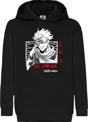 Obrázek produktu pro Dětská Mikina S Kapucí Japan Manga Anime Comics Animation Jujutsu Anime Manga Kaisen Satoru Gojo 05, 12-13 Jahr - 152 / Černá