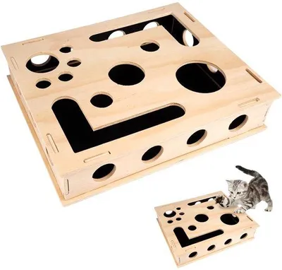 Productafbeelding van Speelbox met nagelvijl voor katten, 30 x 25 cm, krabpuzzel-verrijkingsbox