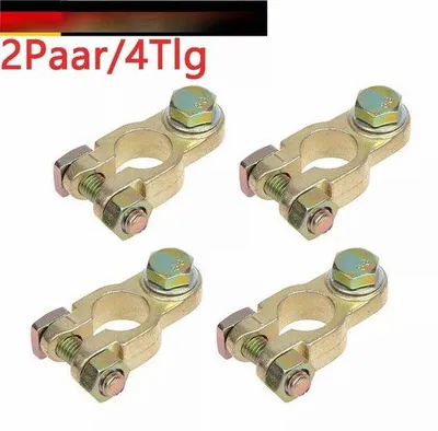 Image de Pinces de batterie pour camion - Lot de 4 pinces de batterie pour voiture et camion - Pinces de batterie - 12 V, 24 V - Pinces de batterie pour voiture