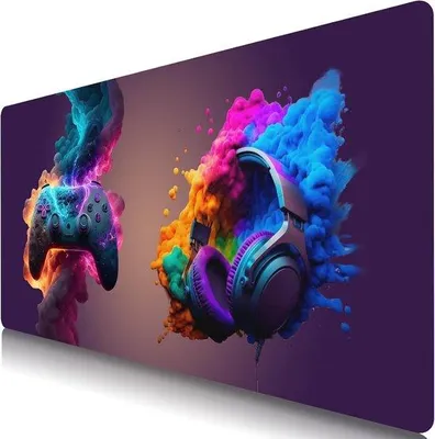 Image de Tapis de souris de jeu Famanu XXL - Revêtement antidérapant en caoutchouc - 900 x 400 mm