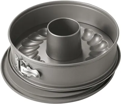 Produktbild von Kaiser La Forme Springform mit Flach- und Rohrboden 28 cm, 2 Böden, runde Backform, auslaufsicher, antihaftbeschichtet, grau