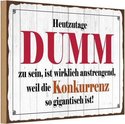 Produktbild von vianmo Holzschild 12x18 cm Heutzutage DUMM zu sein ist Dekoration