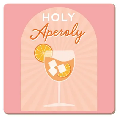 Kork-Untersetzer Holy Aperoly, 9,5 x 9,5 cm, rutschfest