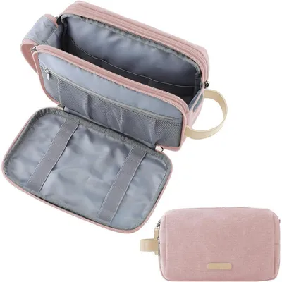 Produktbild von Kulturtasche Herren Reise Kosmetiktasche mit Doppelreißverschluss 5L Rosa M