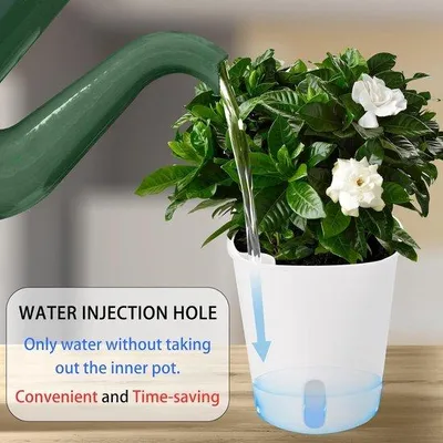 Produktbild von Famanu Blumentöpfe Selbstbewässerungssystem 9,5 cm - Weiß
