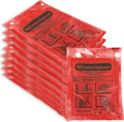 Produktbild von BAUSTER® 10er Abdeckfolie Maler 4x5m Grau Plane Baufolie Staubschutzfolie Allzweck-Folie Malerplane extrem dick Malerfolie Abdeckfolie für Renovierung