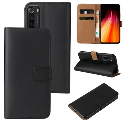 Produktbild von Handyhülle für Xiaomi Redmi Note 8 Klapphülle Bookcase Flip Cover Hülle Handy Tasche Etui Farbe: Schwarz
