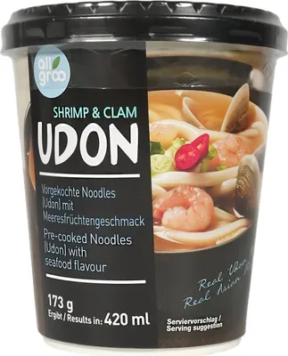 Produktbild von Allgroo Udon Cupnudeln Meeresfrüchte Geschmack 173g