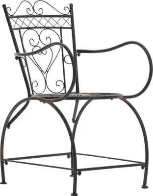 Immagine prodotto di Sedia da giardino nostalgica - Seduta da giardino antica - Ferro lavorato a mano, design robusto | Colore: bronzo