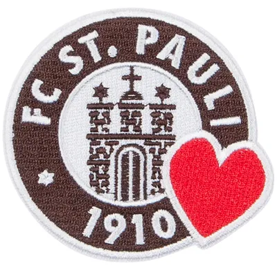 Produktbild von St. Pauli - Logo Herz, Aufnäher braun/rot/weiß, 8 x 7,5 cm