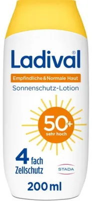 Produktbild von Ladival Sonnenschutz-Lotion für empfindliche & normale Haut LSF 50+ Körper, 200 ml Lotion