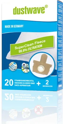 Produktbild von Megapack - 20 Staubfilterbeutel | Filtertüten passend für Rowenta - RO 1521 Booly Staubsauger - dustwave® Markenstaubbeutel /  Germany + inkl. Microfilter