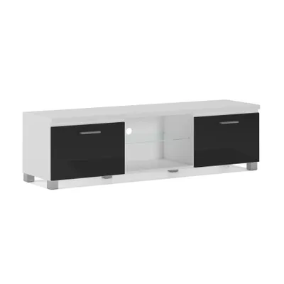 Produktbild von TV-Schränke, Fernsehtisch,  LED, Wohnzimmer, in den Farben Weiß oder Schwarz glänzend lackiert. 150 x 40 x 42 x 42 cm