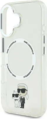 Produktbild von Karl Lagerfeld, MagSafe Hülle iPhone 16 Karl & Choupette Design, Transparent