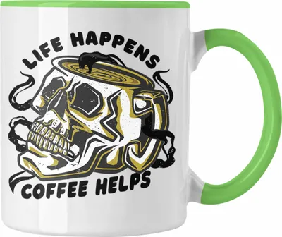 Produktbild von Trendation - Tasse Totenkopf Kaffeeliebhaber Geschenk Spruch (Grün)