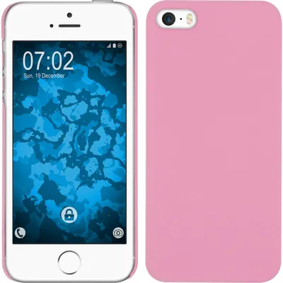 Produktbild von PhoneNatic Case kompatibel mit Apple iPhone 5 / 5s / SE - Hülle rosa gummiert Hard-case + 2 Schutzfolien