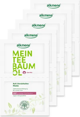 Produktbild von alkmene Mein Teebaumöl Anti Unreinheiten Maske 10x 7 ml 100% bestätigen Pickel Reduktion - vegan & klimaneutral