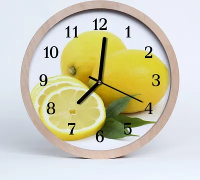Produktbild von Holzuhr 20fi cm wanduhr - Zitronen-Frucht