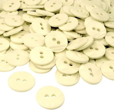 Obrázok produktu pre Kruhové gombíky Ø15x2,2 mm, krémovej farby, plastové, 100 ks