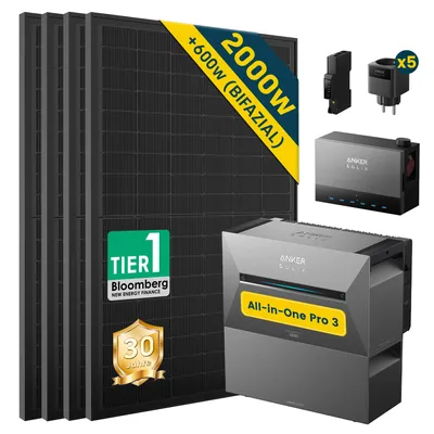 Produktbild von Anker Solix Power Dock Balkonkraftwerk 2000W mit Speicher – inkl. Anker Solix Solarbank 3 E2700 Pro & BP2700