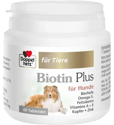 Produktbild von Doppelherz für Tiere Biotin Plus Tabletten für Hunde, 60 St. Tabletten