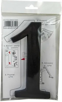 Obrázek produktu pro Číslo domu 1 černá 19 cm