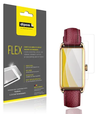 Image de 2x Film de protection d'écran pour findtime 1.13 Zoll Smartwatch, recouvre 100% de l'écran, dipos Flex