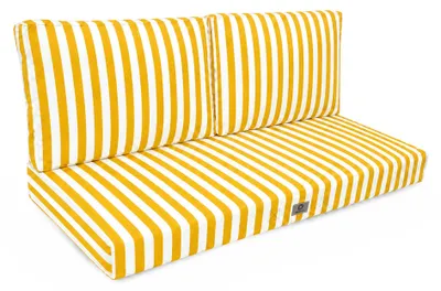 Immagine prodotto di Cuscini per salotto da giardino sfoderabili 120x60cm - Righe Gialle