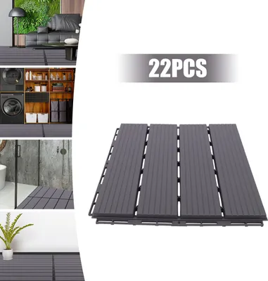 Produktbild von 22 Stück Bodenfliesen Set 30x30cm verbindbar wasserdicht (2m²) für Balkon Pool Terrasse Garten