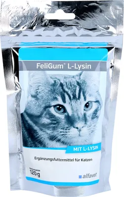 Produktbild von Alfavet FeliGum L-Lysin 120 g | Kaudrops für Katzen mit L-Lysin