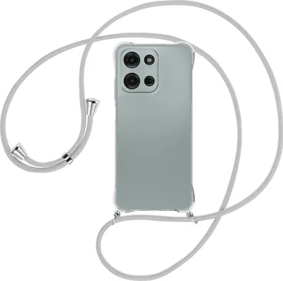 Produktbild von Handykette Backcover-Schutzhülle mit Band (Metall silberfarben) für Motorola Moto G Play 4G (2025) - silbergrau