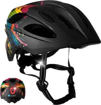 Produktbild von Fahrradhelm für Kinder 6-12 |Schwarzer Splash|Crazy Safety|EN1078