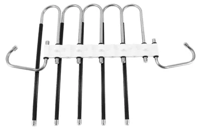 Immagine prodotto di Omgoods - Gruccia salvaspazio 5-in-1 per pantaloni, con rivestimento antiscivolo