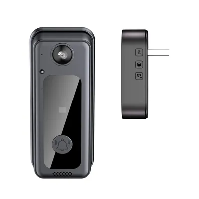 Produktbild von WiFi Video-Türklingel mit Stimmveränderungsfunktion, 2-3 Monate Laufzeit, 10,6 x 4,5 x 2,4 cm