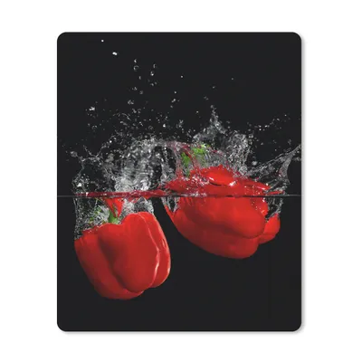 Produktbild von MuchoWow® Mauspad Mousepad Paprika - Gemüse - Stilleben - Wasser - Rot 30x40 cm - Mousepads - Maus Mat - Pad - Mausunterlage - Mausmatten
